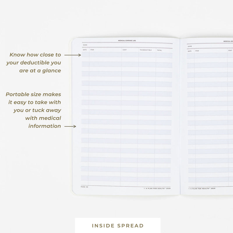 A Plan for Health • Medical Expense Log Notebook