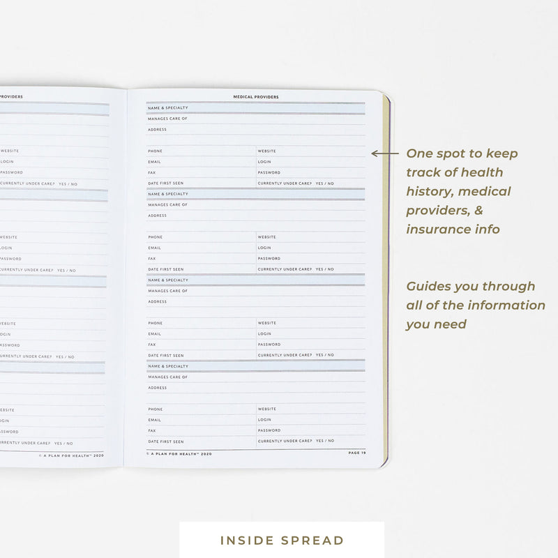 A Plan for Health • Medical Organizer