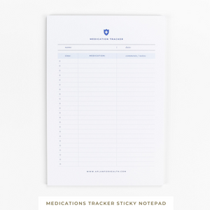 A Plan for Health • Medication Tracker Sticky Notepad