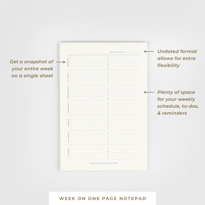 Bloc de notas • Adhesivo • Semana en una página