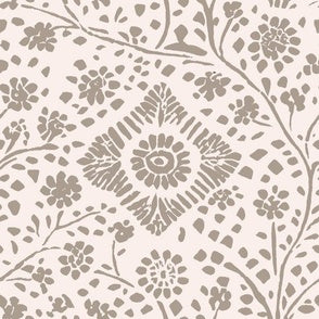 Block Print Tile Taupe ...