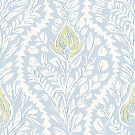 Block Print Vine Baby Blue