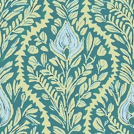 Block Print Vine Blue a...