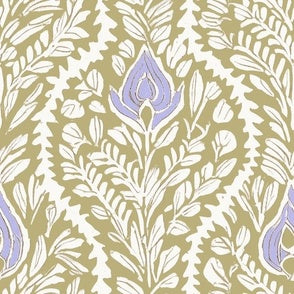 Block Print Vine Mustard