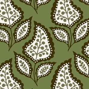 Blossom Paisley Dark Olive