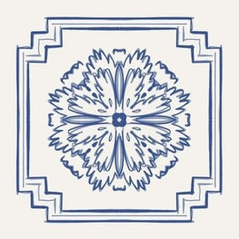 Chrysanthemum Tile Navy