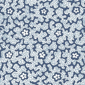 Coral Floral Dotted Navy