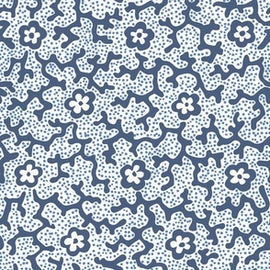 Coral Floral Dotted Navy