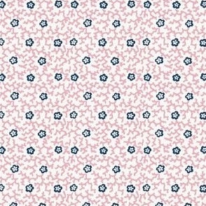 Coral Floral Pink Navy 2