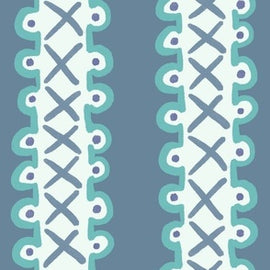 Cross Stitch Stripe Blue 1