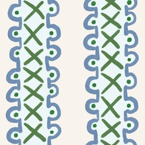 Cross Stitch Stripe Blu...