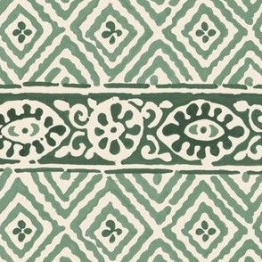 Diamond Blockprint Gree...