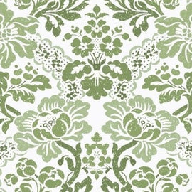 Floral Damask Olive Green