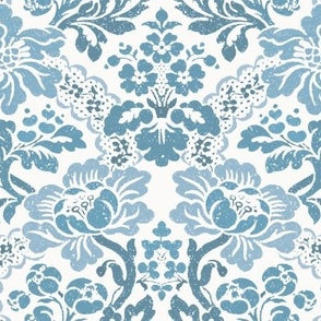 Floral Damask Steel Blue