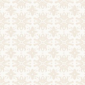 Geometric Blooms Ivory