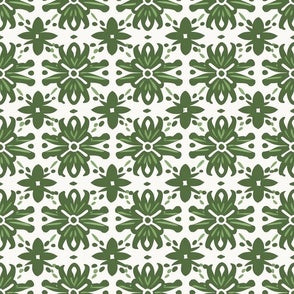 Geometric Blooms Olive