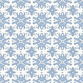 Geometric Blooms Sky Blue