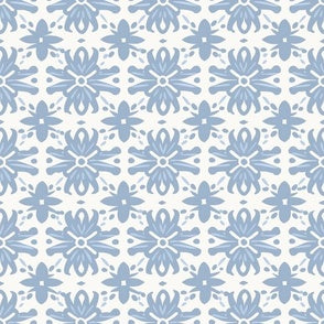 Geometric Blooms Sky Blue