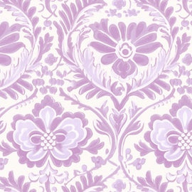 Hand Painted Damask Lilac