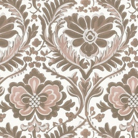 Hand Painted Damask Taupe