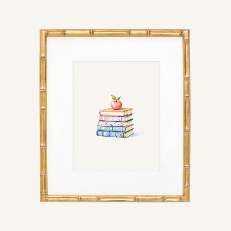 Book Stack Art Print