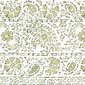 Paisley Border Muted Olive