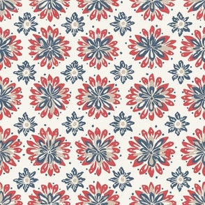 Patriot Blooms Block Print