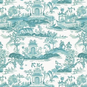 Pearl River Toile Aqua