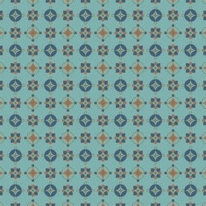 Silk Tie Print Aqua