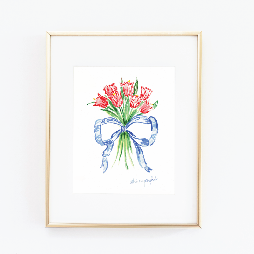 Impresión de arte 5x7 || Ramo de tulipanes