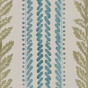 Twill Vine Stripe Turqu...