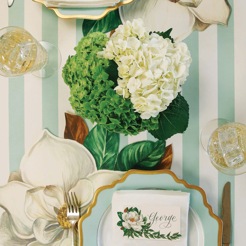 Green and Cream Table Runner