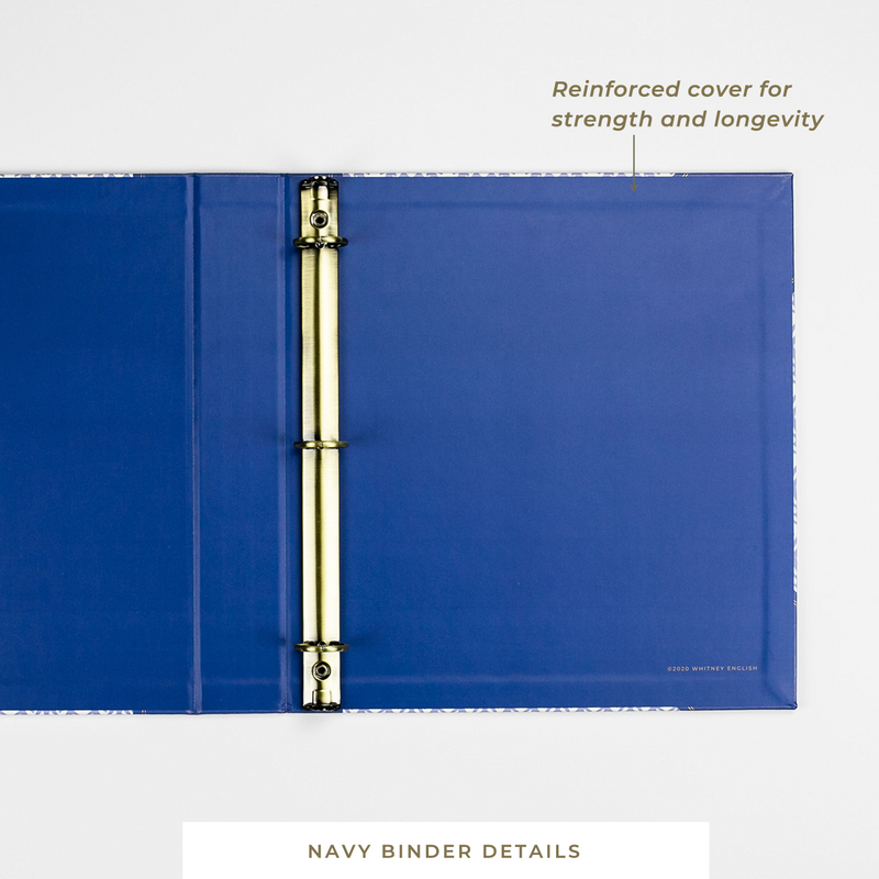3-Ring Binder • Navy and Blue • Includes Page Protectors (25) & Tab Dividers