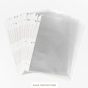 Sistema de encuadernación • Protectores de páginas • Juego de 25